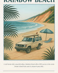 Rainbow Beach vintage surf poster