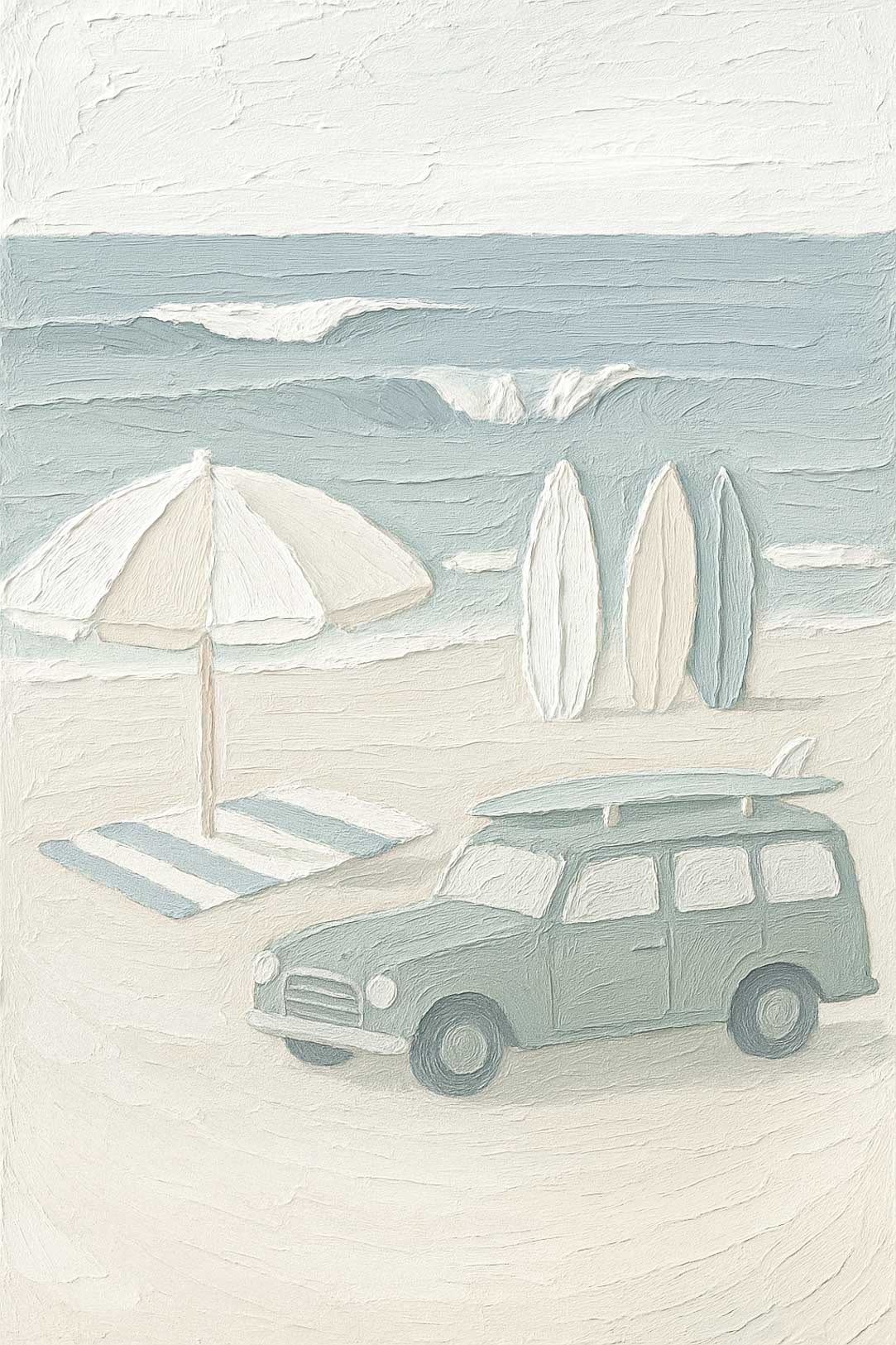 oil painting beach scene print
