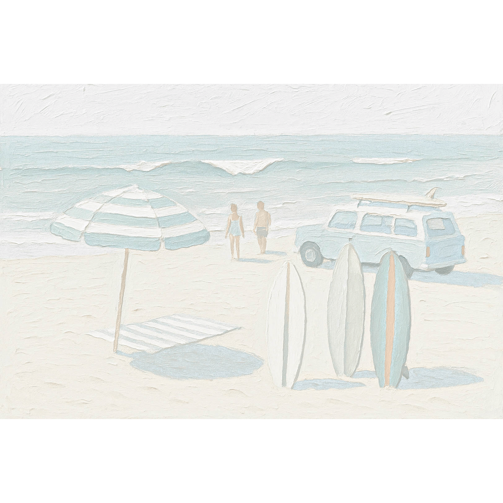 beach print oil painting