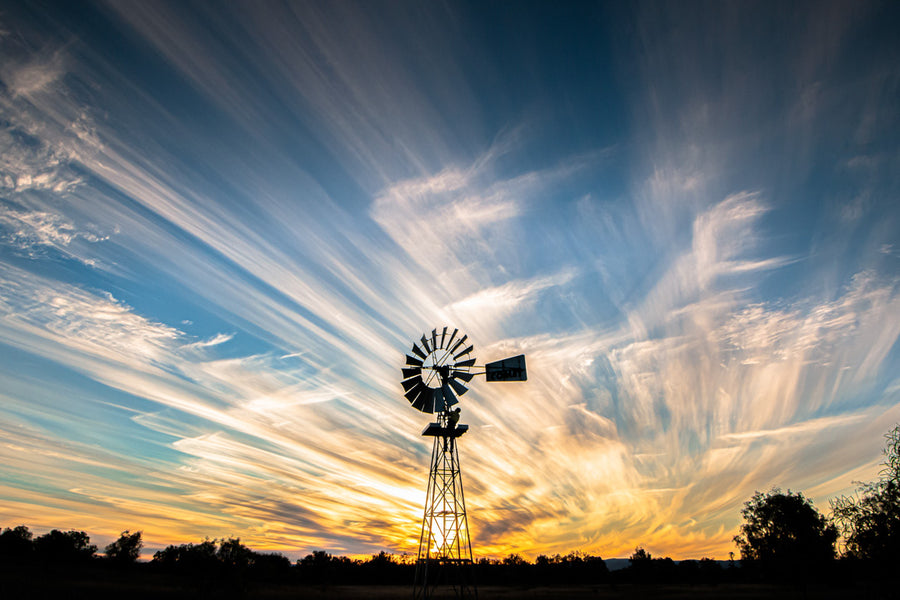 Windmill photography print - Sunset photography print - Australian Photography print