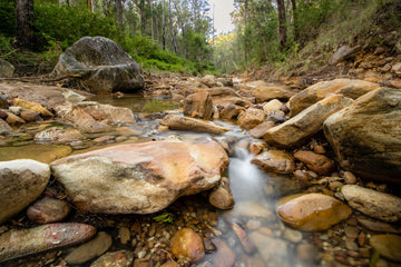 Fresh water stream through sandstone rocks - Lockyer Valley Photography Prints - Wet Cactus
